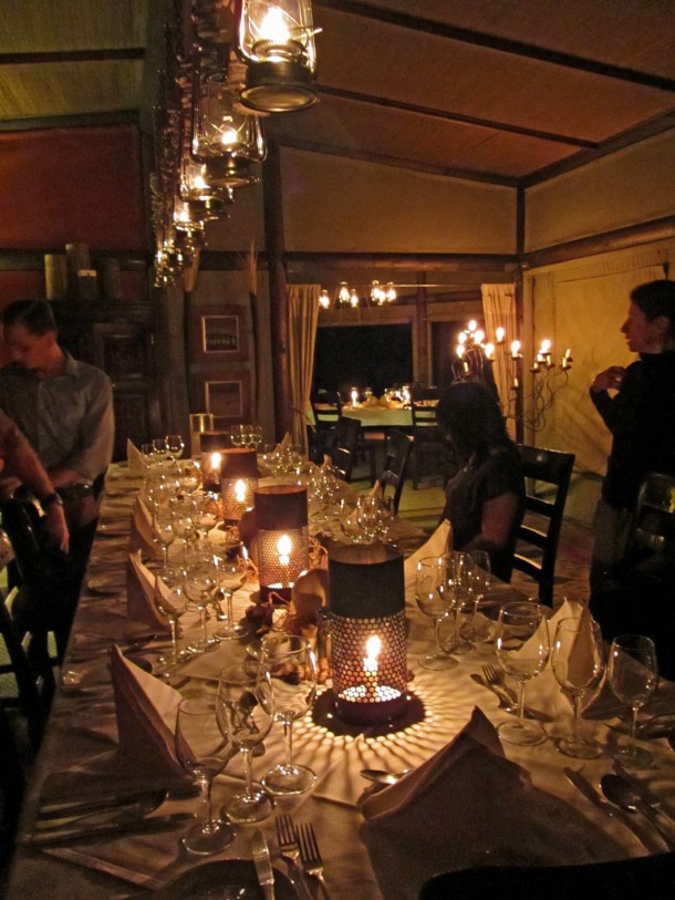Candlelit dinner at Wolwedans Dunes Lodge, Namib Desert, Namibia