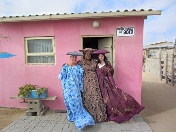 Herero lady in full dress in Mondesa, Swakopmund, Namibia