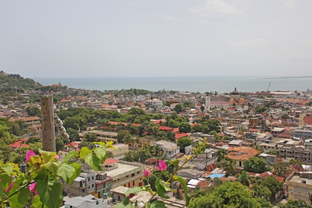 View of Cap Haitian, Haiti, with the cathedral and bay