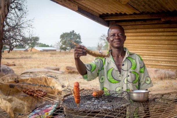 Meat kebab grill, bbq, Ghana