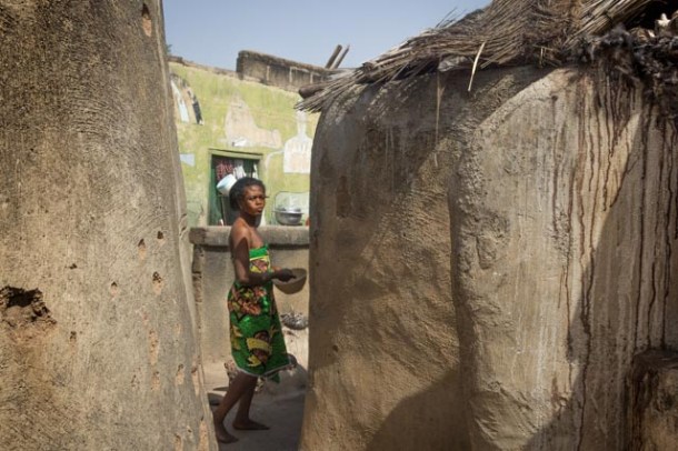 Inside the Chief of Tengzuk's compound, Ghana, wife