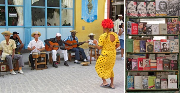Havana streets salsa musicians dancer bookstall