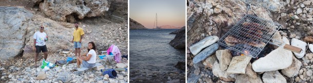 Beach barbecue on Naxos, Greece