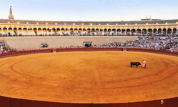 Plaza de Toros, Seville, Spain during a bullfight.